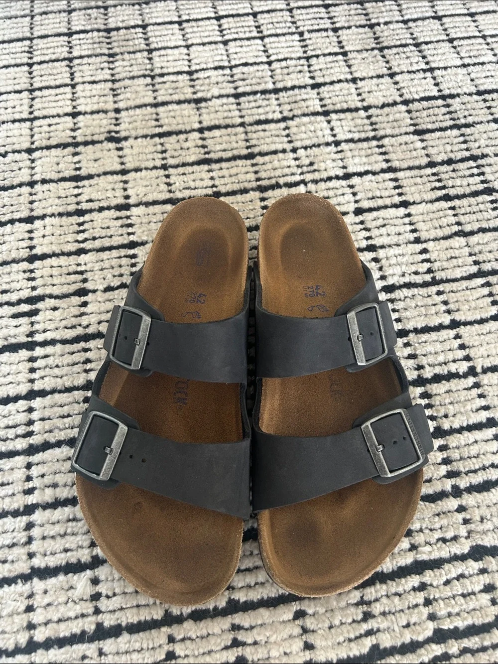 Birkenstock Men's Black Double-Strap Slide Sandals